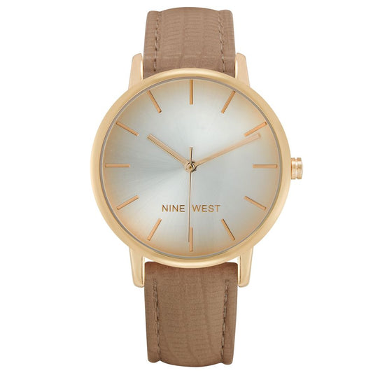 Nine West Brown Leather Dress Watch