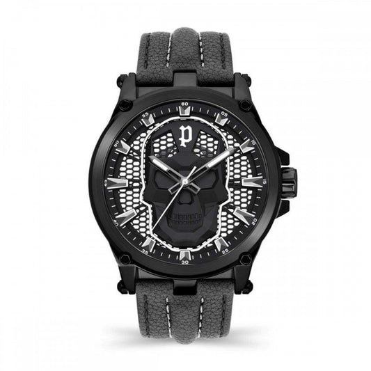 Police Black Leather Dress Watch