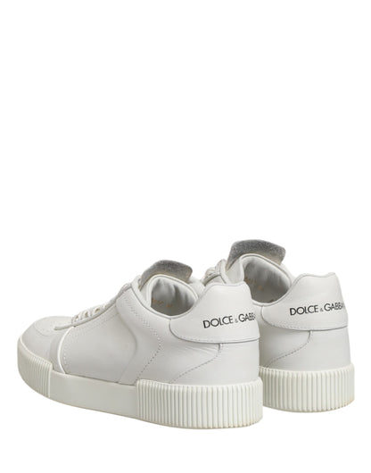 Dolce & Gabbana White MIAMI Calf Low Top Men Sneakers  Shoes