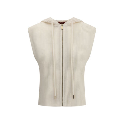Max Mara White Wool Sleeveles Sweater