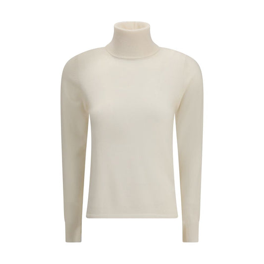 Max Mara White Wool Turtleneck