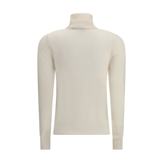 Max Mara White Wool Turtleneck