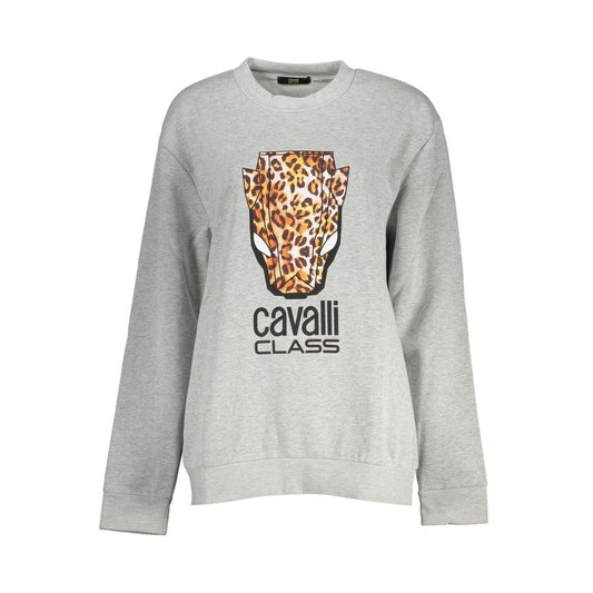 Cavalli Class Gray Cotton Sweatshirt