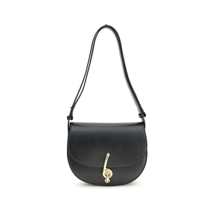Burberry Black Calf Leather Bos Taurus Shoulder Bag