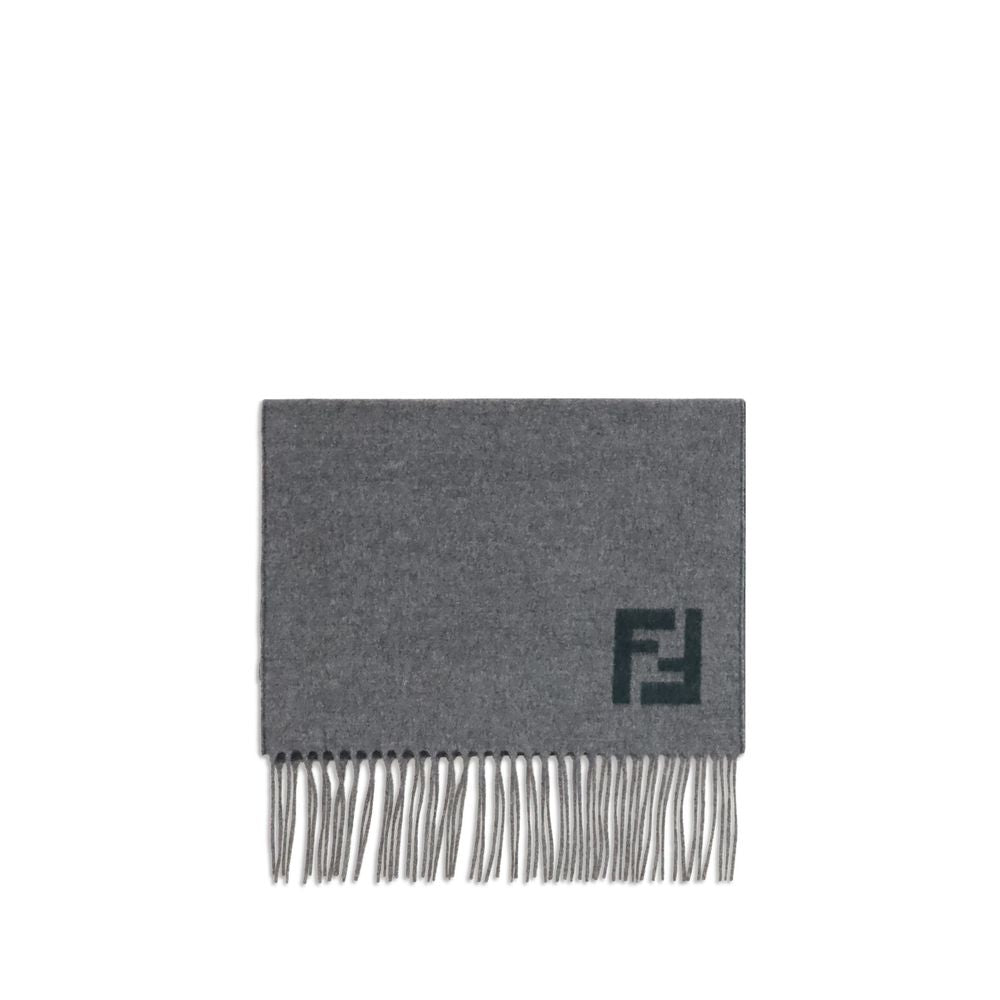 Fendi Gray Wool Scarf