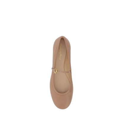 Gianvito Rossi Beige Calf Leather Bos Taurus Ballet Flats