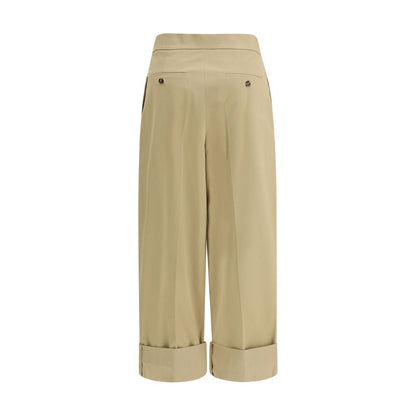 Max Mara Beige Cotton Cropped Pants