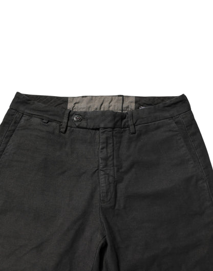 Maison Clochard Dark Gray Cotton Mid Waist Skinny Men Denim Jeans