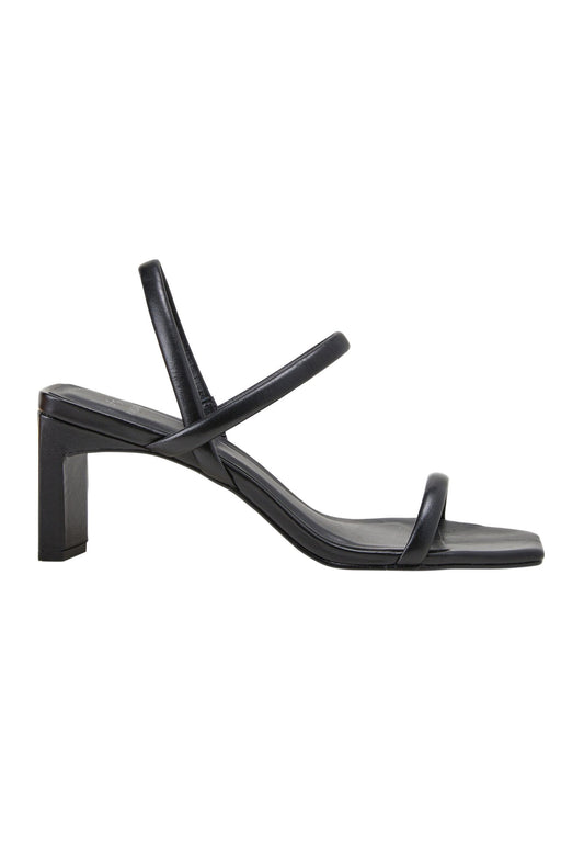 Mangará Atelier Black Goat Leather Sandals – 6.5 Cm Block Heel