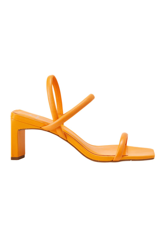 Mangará Atelier Orange Goat Leather Sandals – 6.5 Cm Block Heel