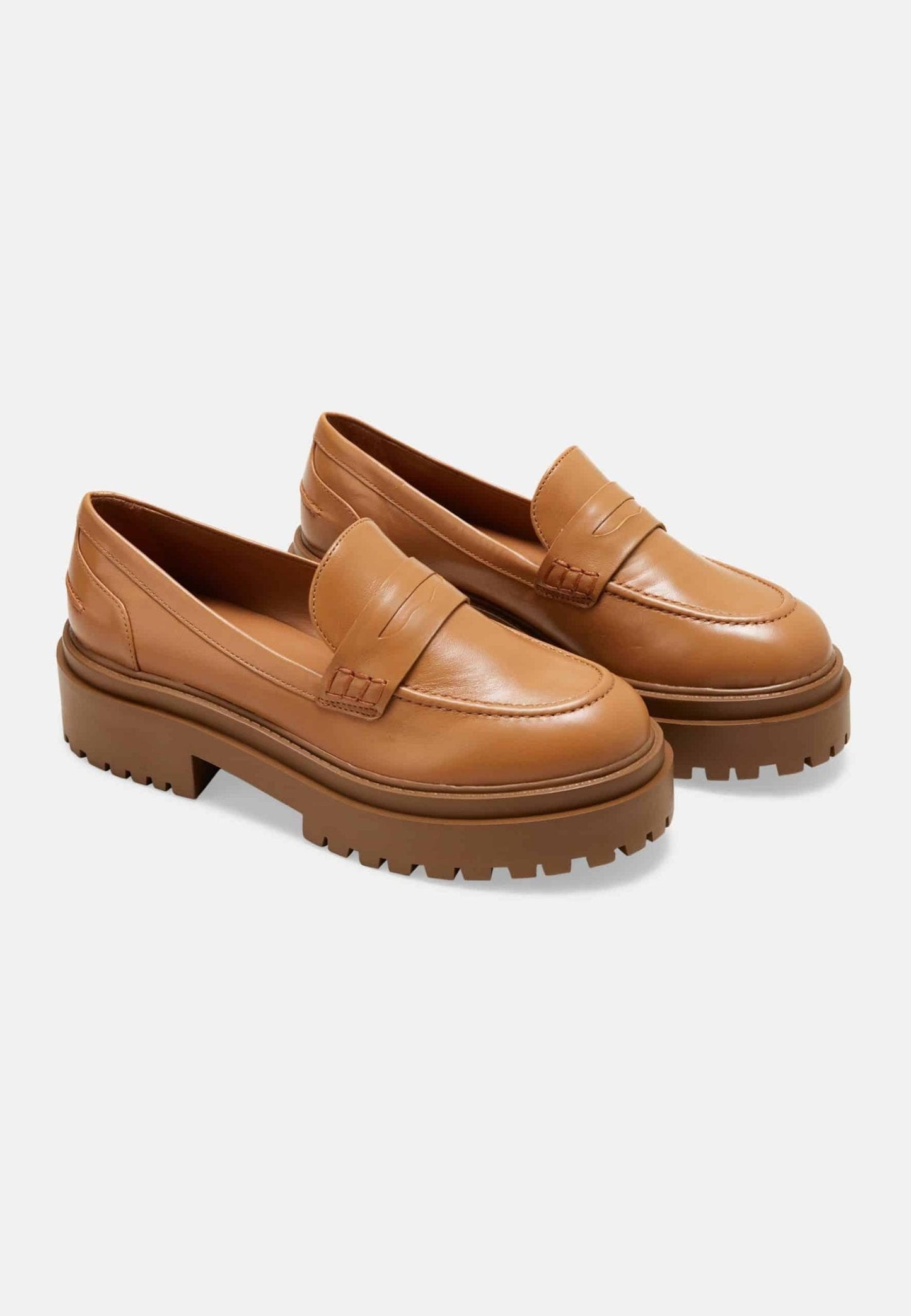 Mangará Atelier Women’S Brown Leather Loafers – Chunky Block Sole Design