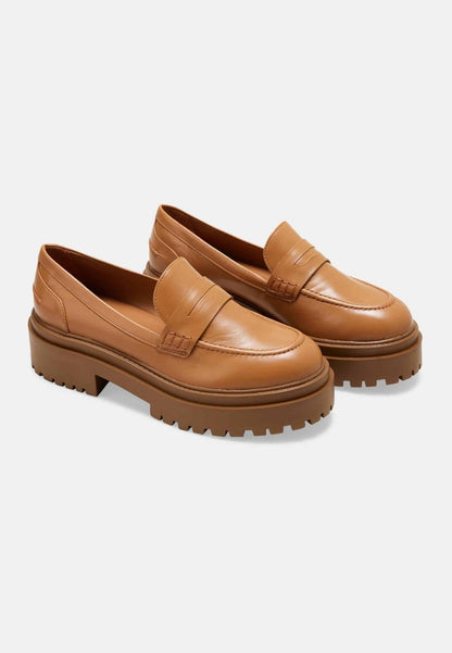 Mangará Atelier Women’S Brown Leather Loafers – Chunky Block Sole Design