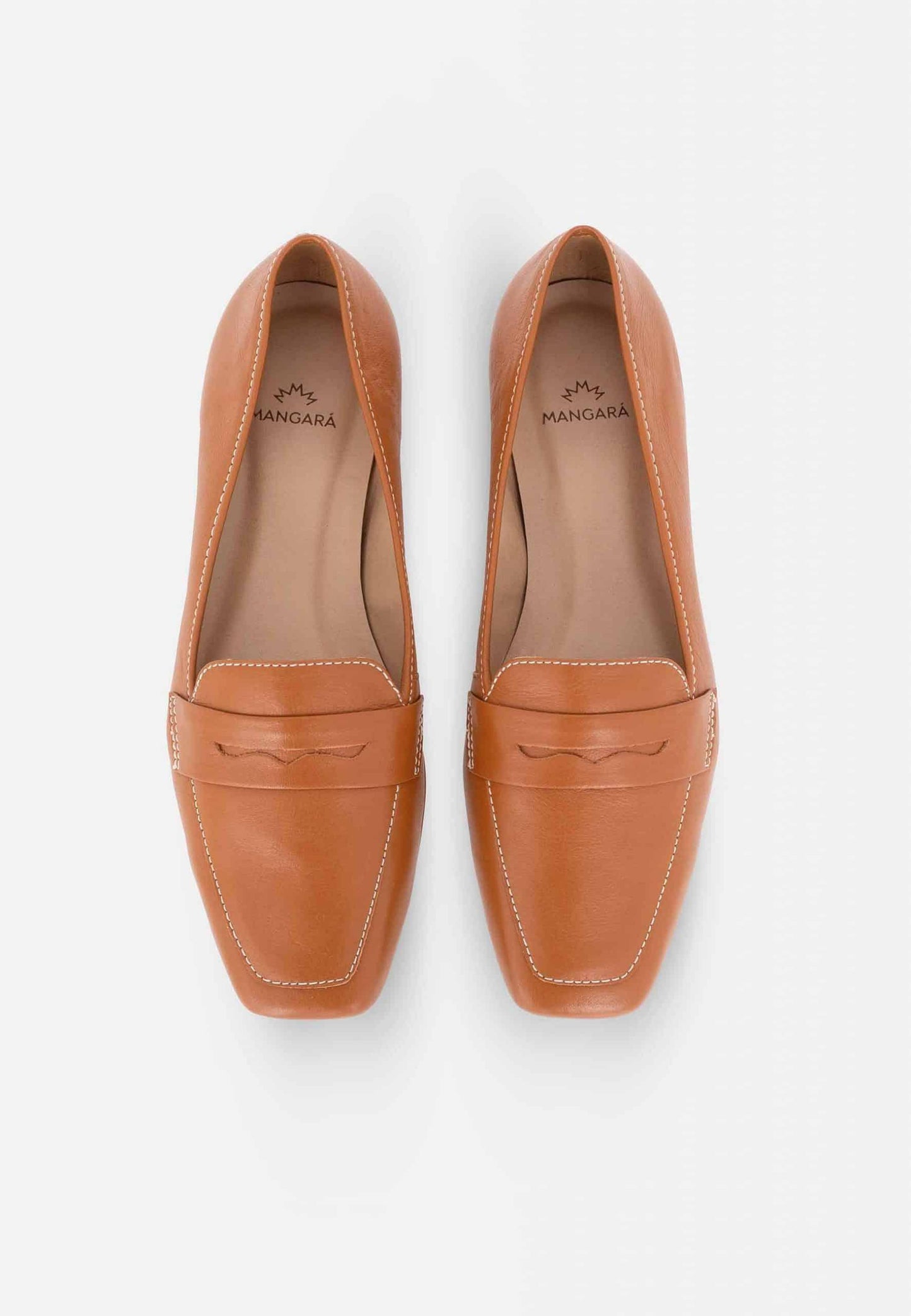 Mangará Atelier Brown Leather Flats Cipó – Women’S Square-Toe Loafers