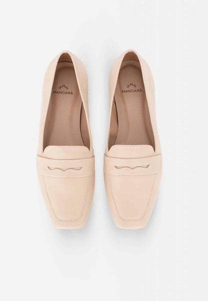 Mangará Atelier Beige Leather Flats Cipó – Women’S Square-Toe Loafers