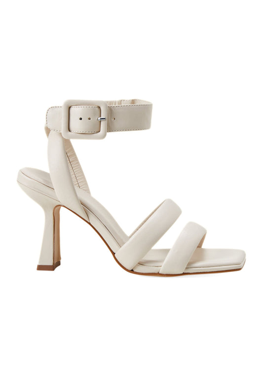Mangará Atelier White Calf Leather Sandals Uvaia – Women’S 8 Cm Sculpted Heel With Ankle Strap
