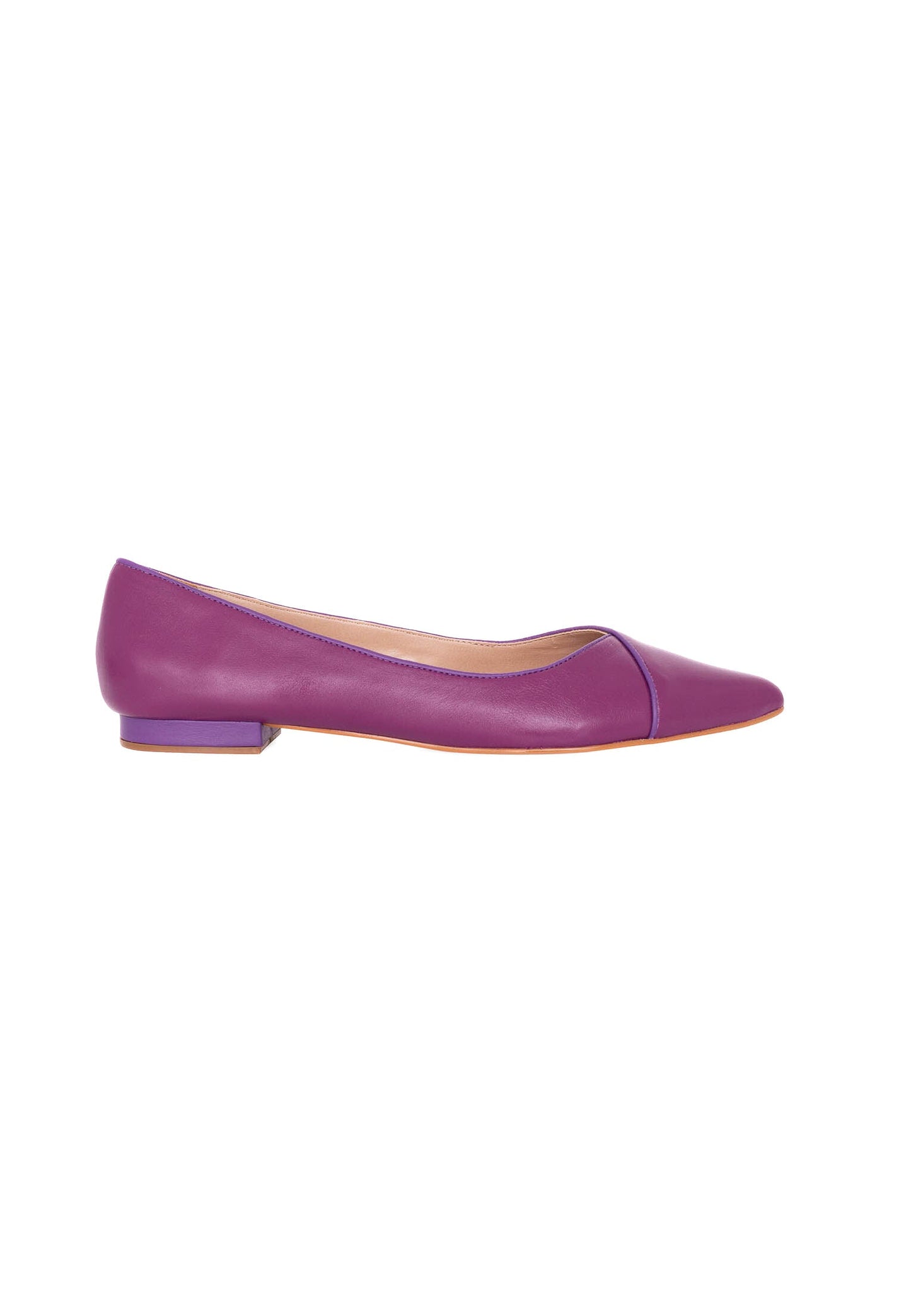 Mangará Atelier Purple Leather Ballerinas – Elegant Women’S Flat Shoes With Low Heel
