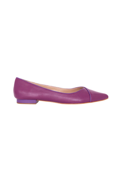 Mangará Atelier Purple Leather Ballerinas – Elegant Women’S Flat Shoes With Low Heel