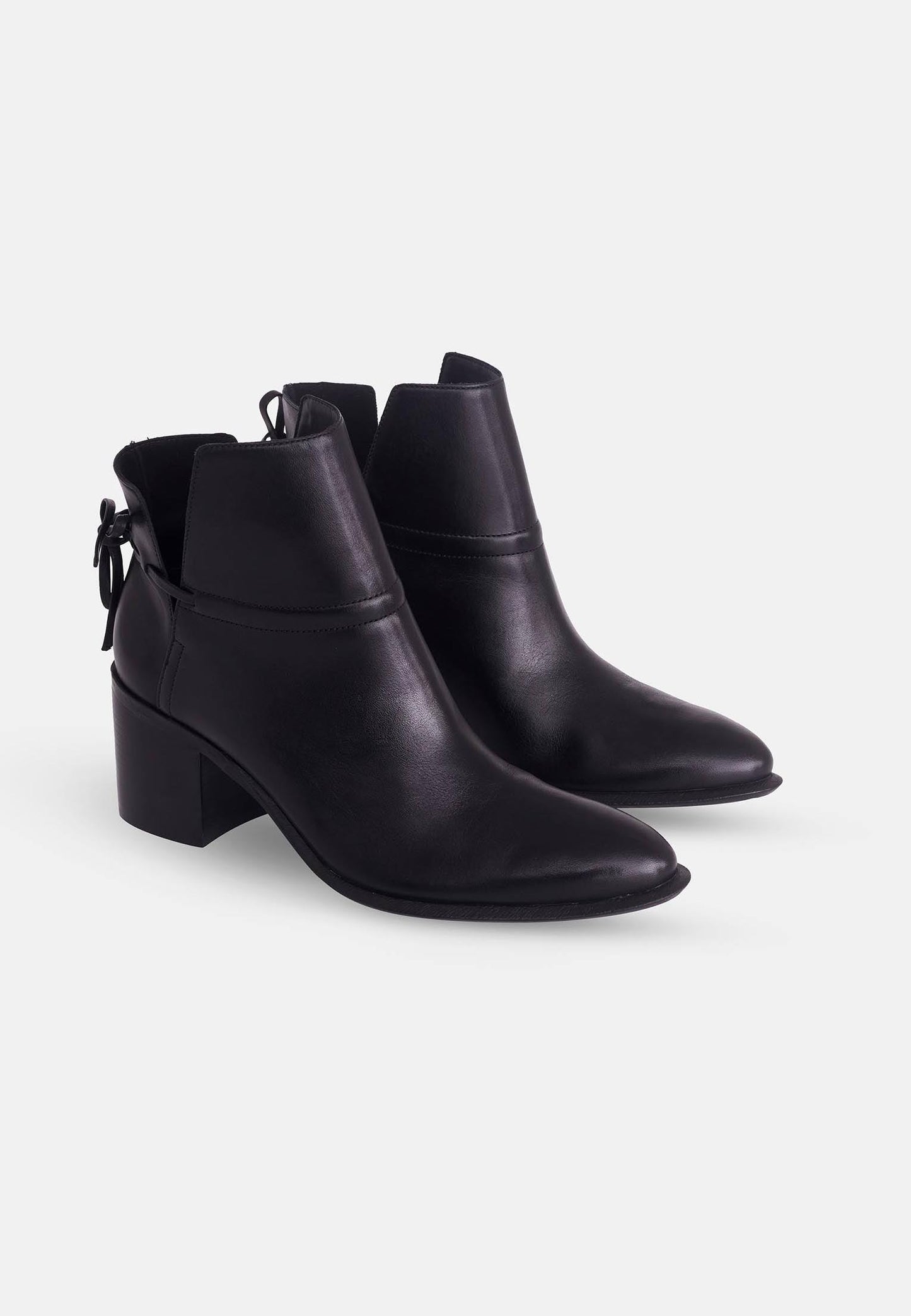 Mangará Atelier Black Leather Ankle Boots Attalea – Women’S Block Heel Booties