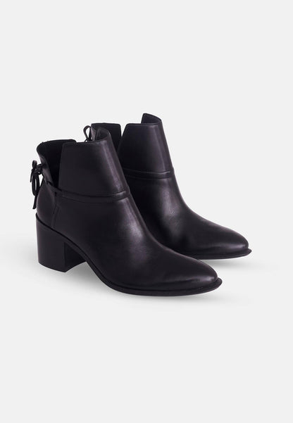 Mangará Atelier Black Leather Ankle Boots Attalea – Women’S Block Heel Booties