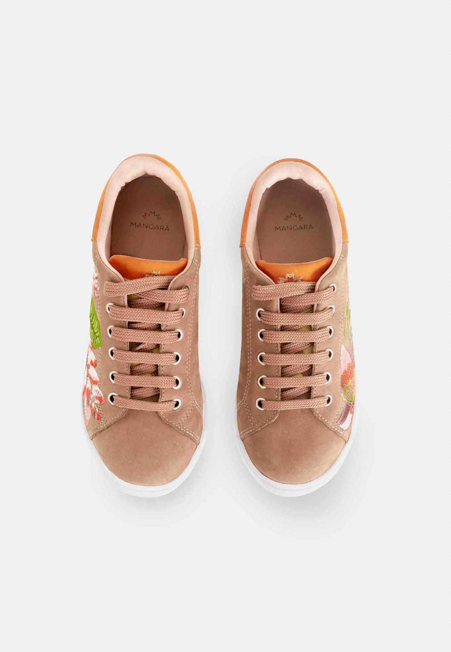 Mangará Atelier Floral Embroidered Suede Sneakers For Women