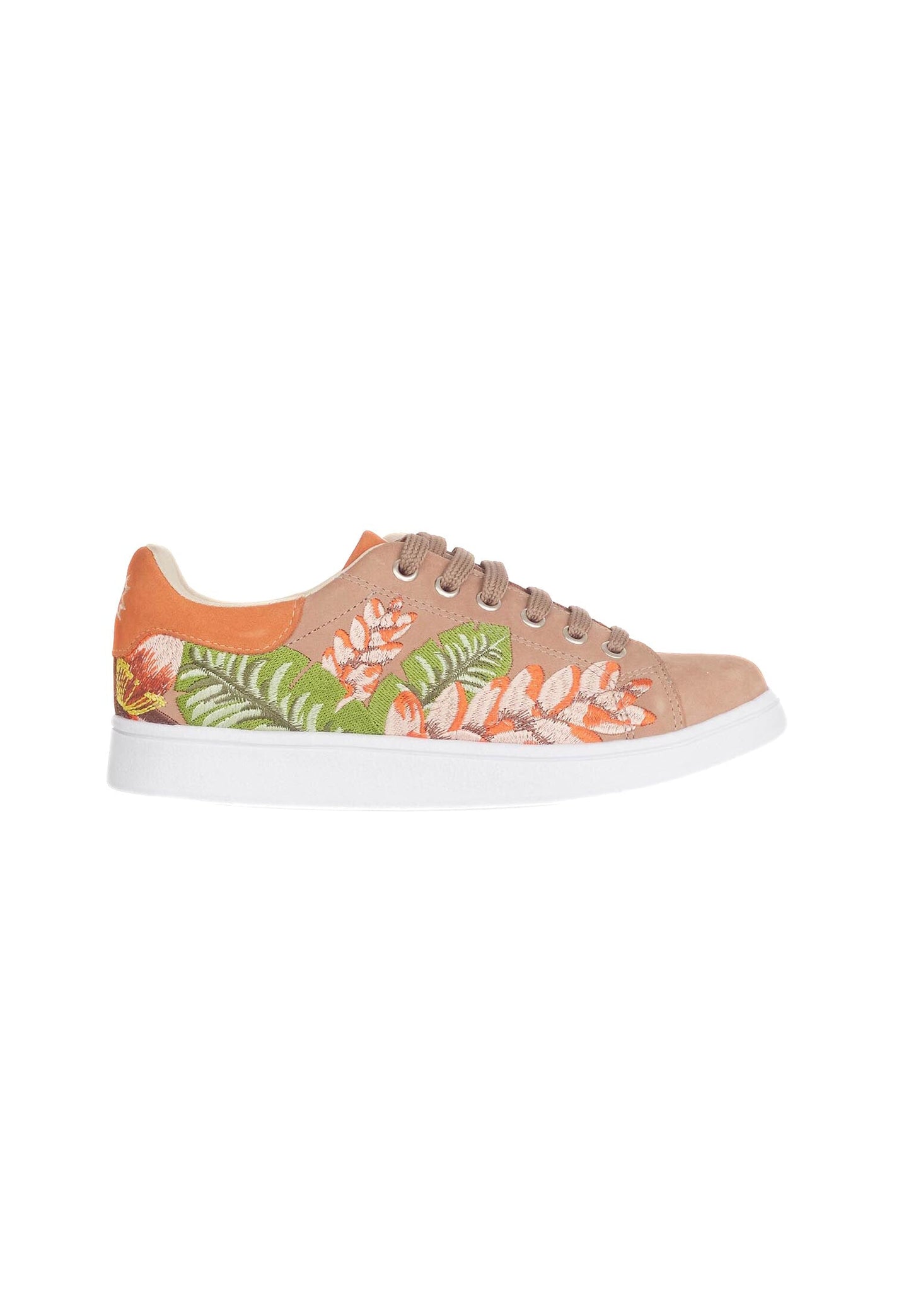 Mangará Atelier Floral Embroidered Suede Sneakers For Women