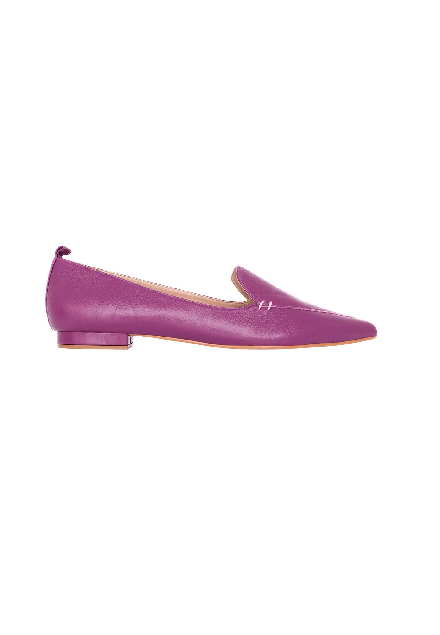 Mangará Atelier Purple Leather Ballerinas Butia – Women’S Pointed-Toe Flat Shoes