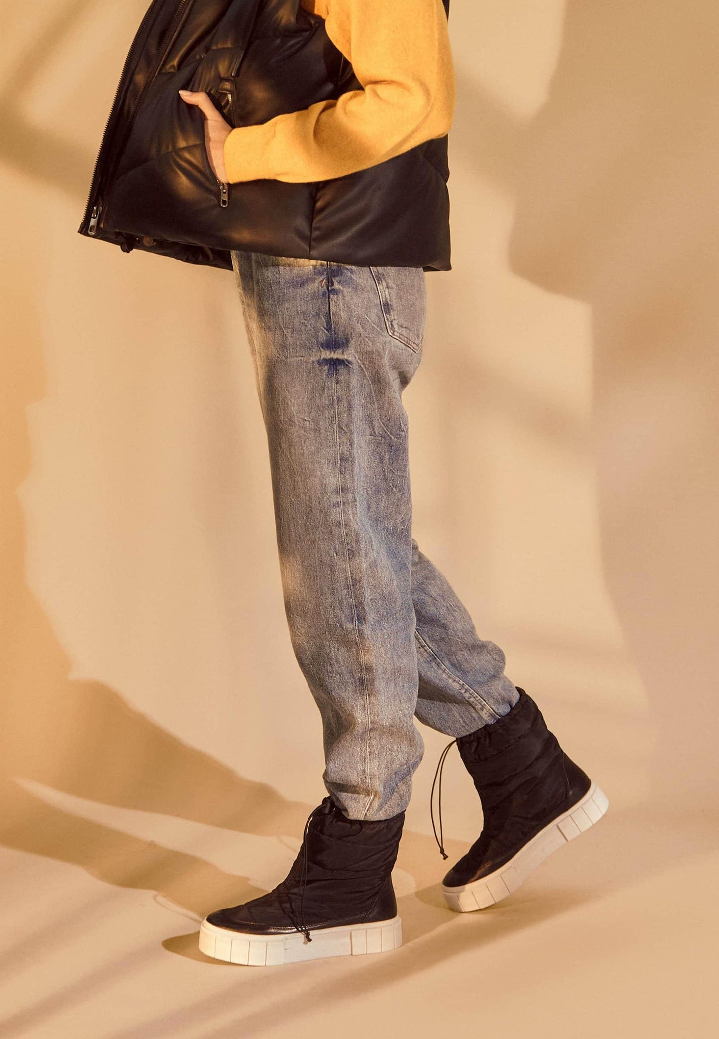 Mangará Atelier Black Nylon Winter Boots Andira – Women’S Warm Waterproof Ankle Boots