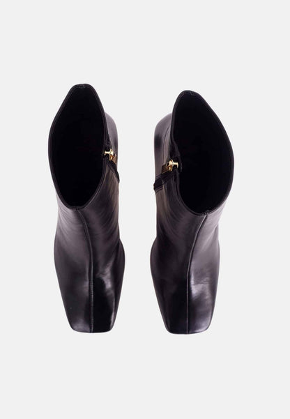 Mangará Atelier Black Goat Leather Senna Boots – 7.6 Cm Block Heel