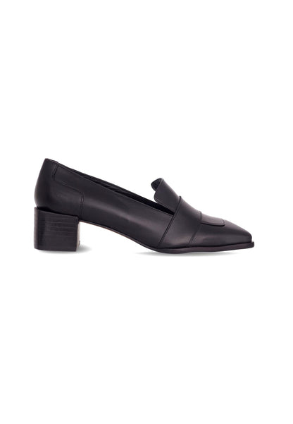 Mangará Atelier Black Calf Leather Loafers Louro – Women’S 4cm Block Heel