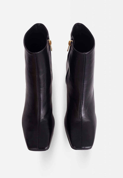 Mangará Atelier Black Goat Leather Senna Boots – 7.6 Cm Block Heel