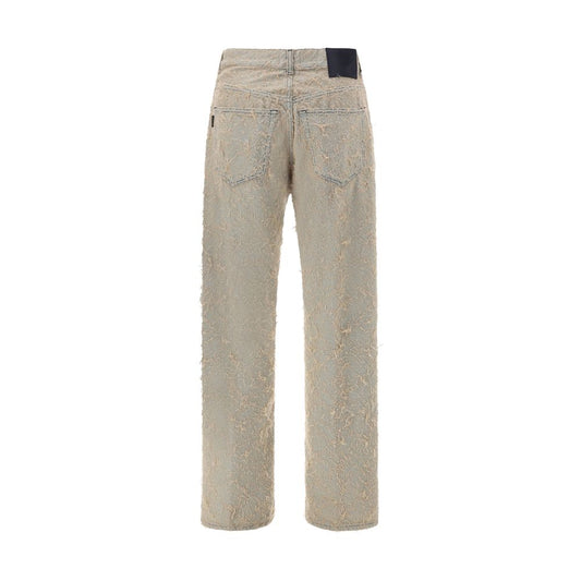 Haikure Light Blue Cotton Straight-Leg Jeans