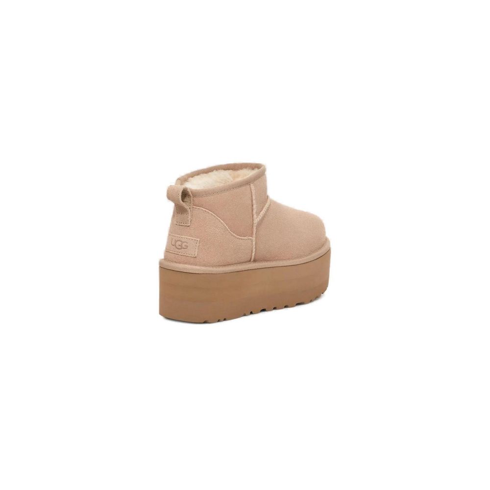 UGG Beige Suede Leather Ankle Boots