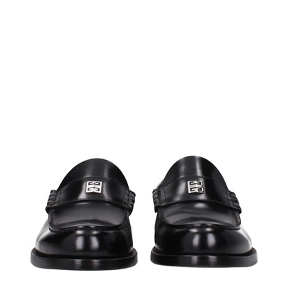 Givenchy Black Leather Slip-On Loafers