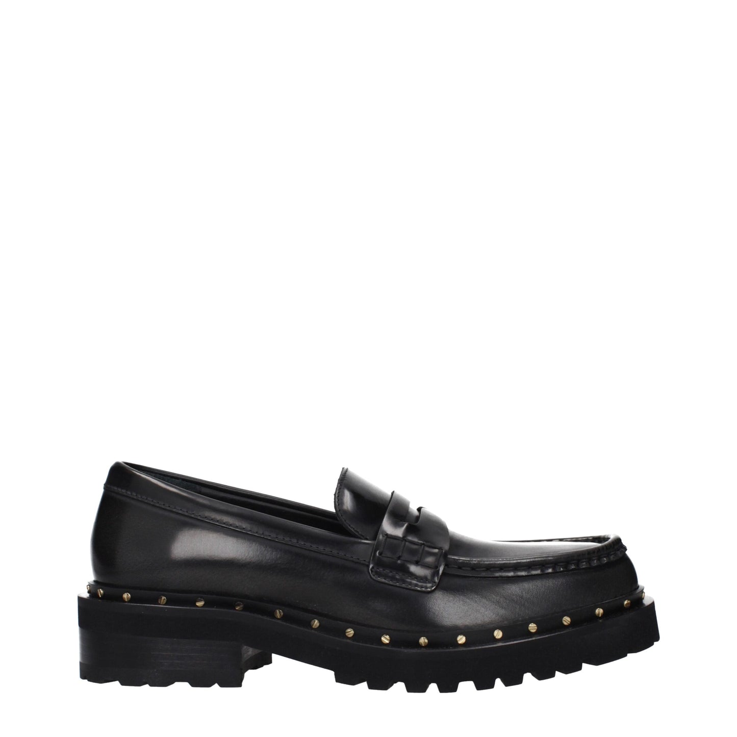 Golden Goose Black Leather Slip-On Loafers