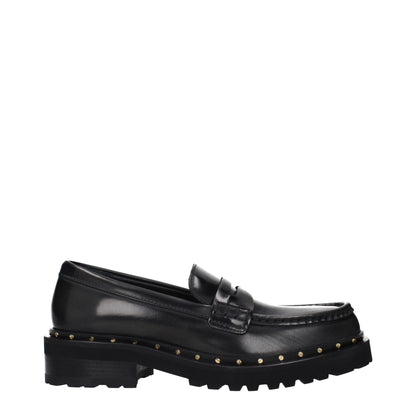 Golden Goose Black Leather Slip-On Loafers