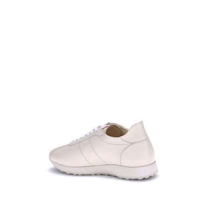 The Row Cream Calf Leather Bos Taurus Low Top Sneakers