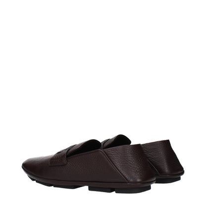 Dolce & Gabbana Brown Leather Slip-On Loafers