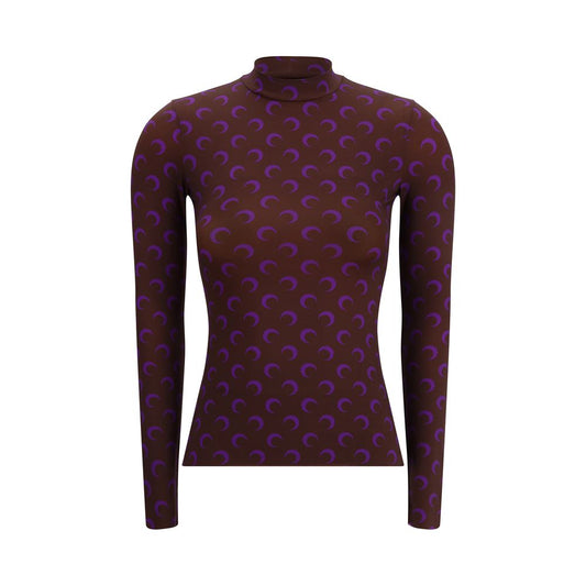 Marine Serre Brown Polyamide Top