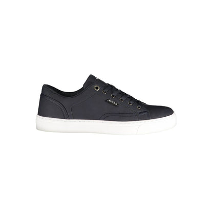 Gas Blue Polyurethane Men Sneaker