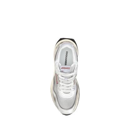 Dsquared² White Calf Leather Bos Taurus Sneakers