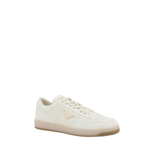 Prada White Calf Leather Bos Taurus Low Top Sneakers