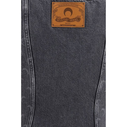 Marine Serre Gray Cotton Casual Dress