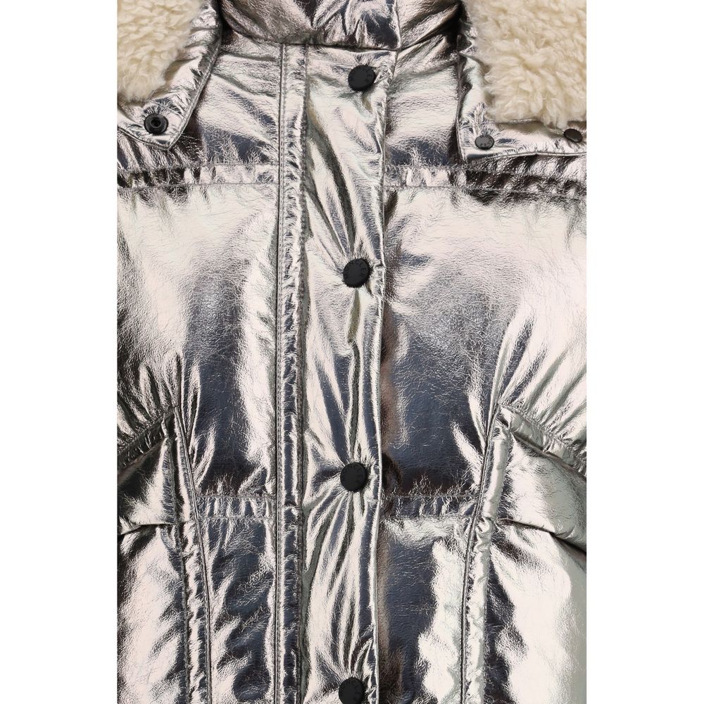 Moncler Grenoble Silver Polyester Coat