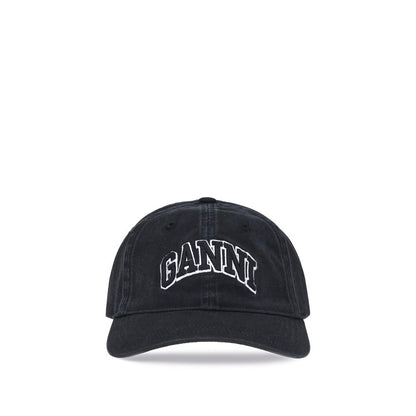 Ganni Black Cotton Cap (Baseball Hat)