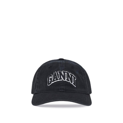 Ganni Black Cotton Cap (Baseball Hat)