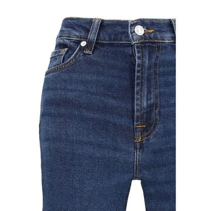 7FOR Blue Cotton Flared Jeans