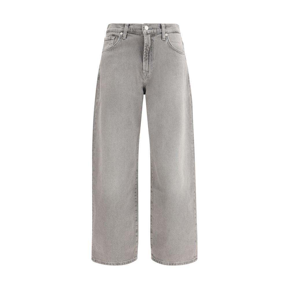7FOR Gray Cotton Relaxed Fit Jeans