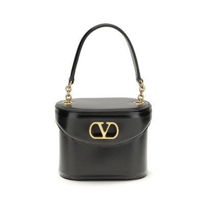 Valentino Garavani Black Calf Leather Bos Taurus Shoulder Bag