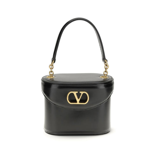 Valentino Garavani Black Calf Leather Bos Taurus Shoulder Bag
