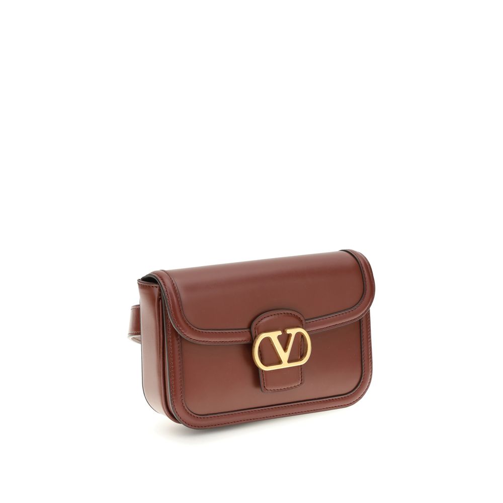 Valentino Garavani Bordeaux Calf Leather Bos Taurus Shoulder Bag